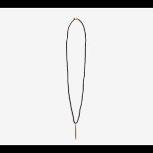 NEW Gorjana onyx gold Nora dagger necklace